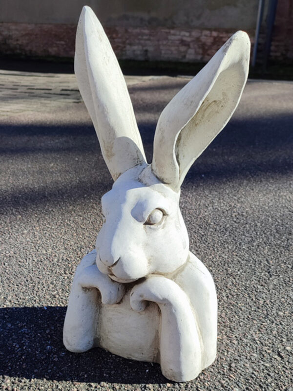 Hasenbüste aus Beton-Steinguss für den Garten, 50 cm hoch