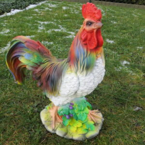 Kleine Hahnfigur als Deko für den Garten, 38 cm hoch