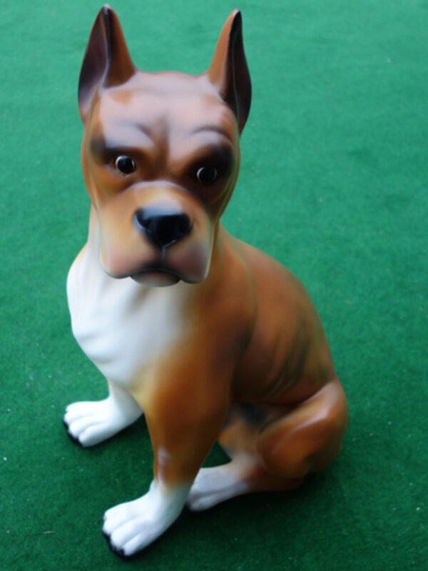 Boxer Deko Hundefigur für den Garten, sitzend, 65 cm hoch 2