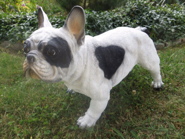 Englische Bulldogge Gartenfigur, stehend, 49 cm lang