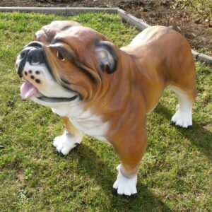 Englische Bulldogge Dekofigur für den Garten, 90 cm lang 1