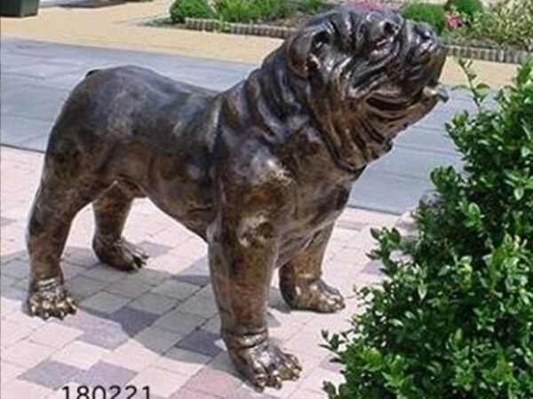 Englische Bulldoggenfigur in Silber oder individuell, 90 cm lang 2