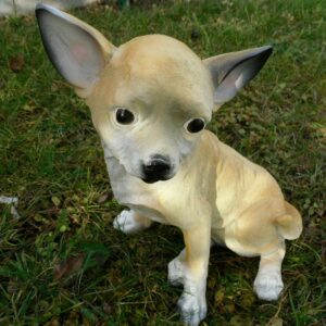 Chihuahua Dekofigur, cremefarbig, kurzhaar, sitzt, 30 cm hoch 1