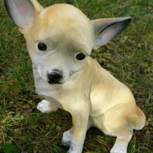 Chihuahua Dekofigur, cremefarbig, kurzhaar, sitzt, 30 cm hoch 2