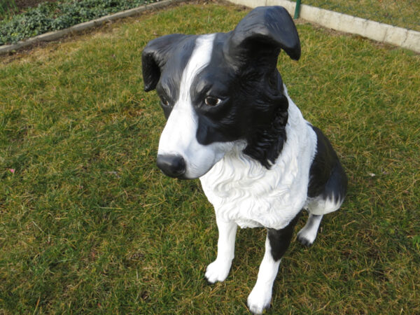 Border Collie als Gartendeko, sitzend, 70 cm hoch