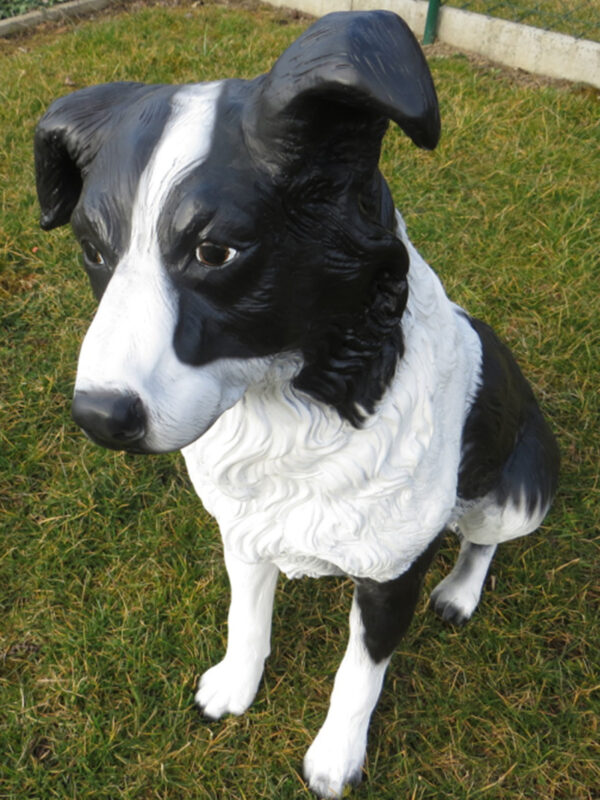 Border Collie als Gartendeko, sitzend, 70 cm hoch 2