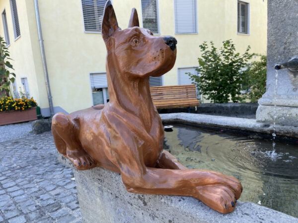 Deutsche Dogge, Figur für die Gartendeko, liegend, 85 cm lang 5