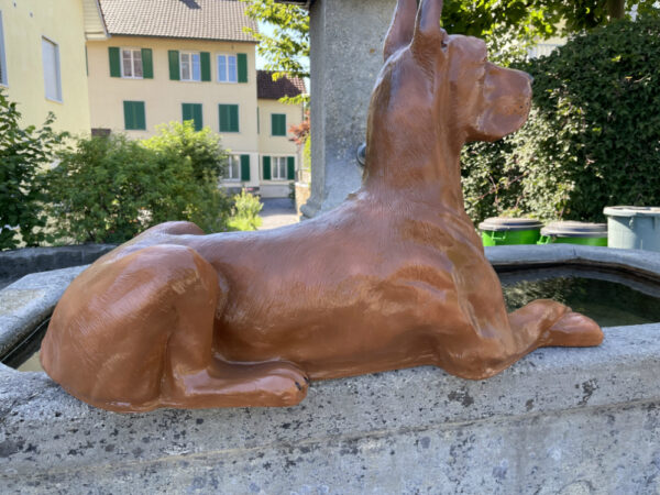 Deutsche Dogge, Figur für die Gartendeko, liegend, 85 cm lang 8