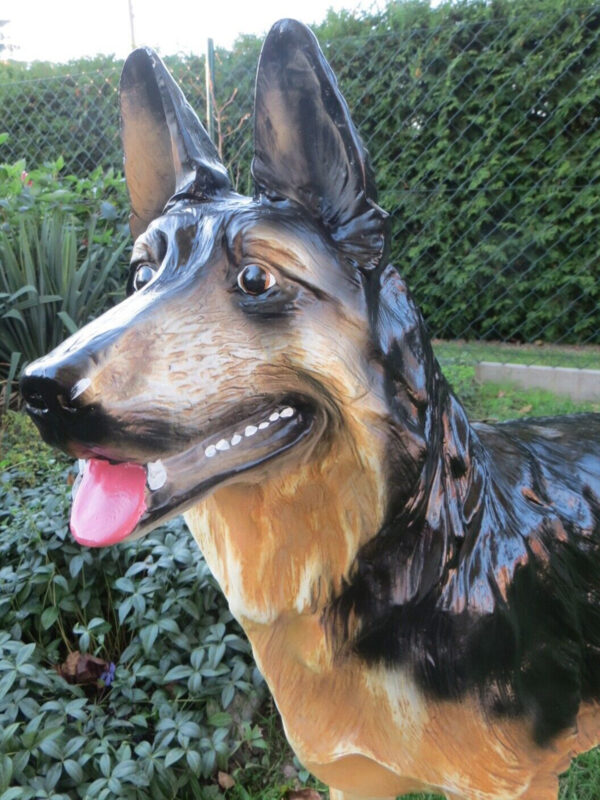 Deutscher Schäferhund Dekofigur für Garten, stehend, 93 cm lang 3