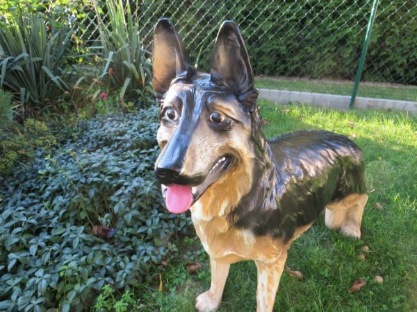 Deutscher Schäferhund Dekofigur für Garten, stehend, 93 cm lang 4