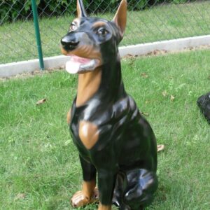 Hundefigur Deko Dobermann, sitzend, 95 cm hoch 1