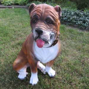 Gartendeko Old English Mastiff Hundefigur, sitzend, 63 cm hoch