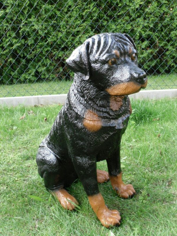 Sitzender Deko Rottweiler für Garten oder Wohnung, 65 cm hoch 4