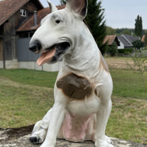 Bullterrier Deko für draussen und drinnen, sitzend, 50 cm hoch 2