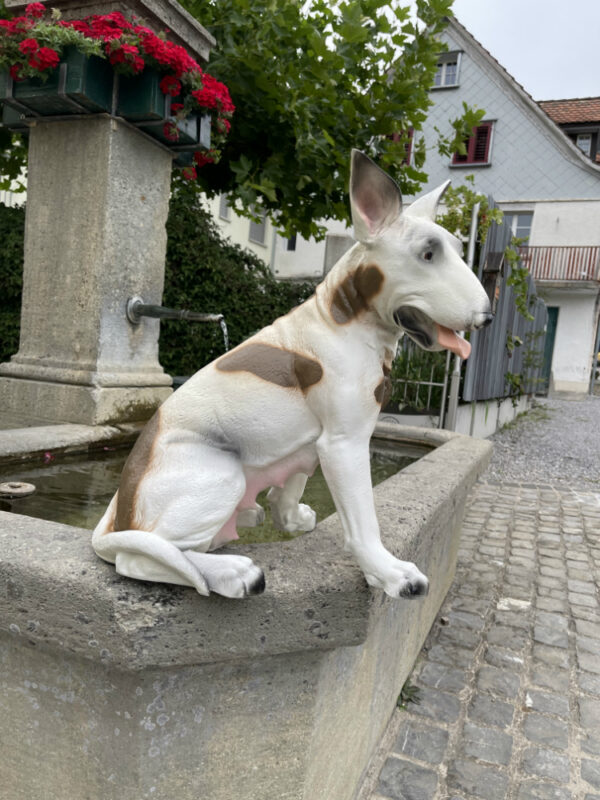 Bullterrier Deko für draussen und drinnen, sitzend, 50 cm hoch 9
