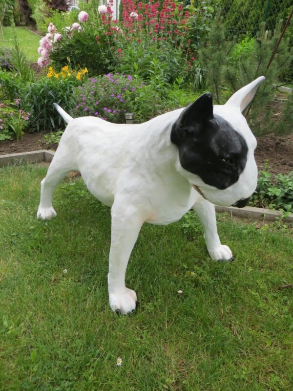 Bullterrier Dekofigur für Garten, lebensgross, 70 cm hoch