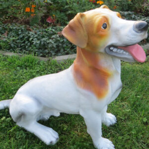 Jack Russel Terrier als Gartendeko, sitzend, 45 cm hoch