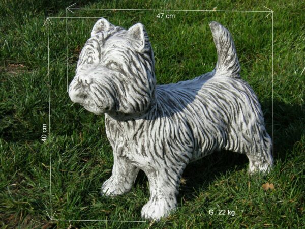 Scottish Terrier aus Beton für den Garten, 47 cm lang 2