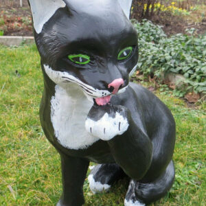 Katzenfigur Deko, Pfote leckend, verschiedene Farben, H:50 cm 5