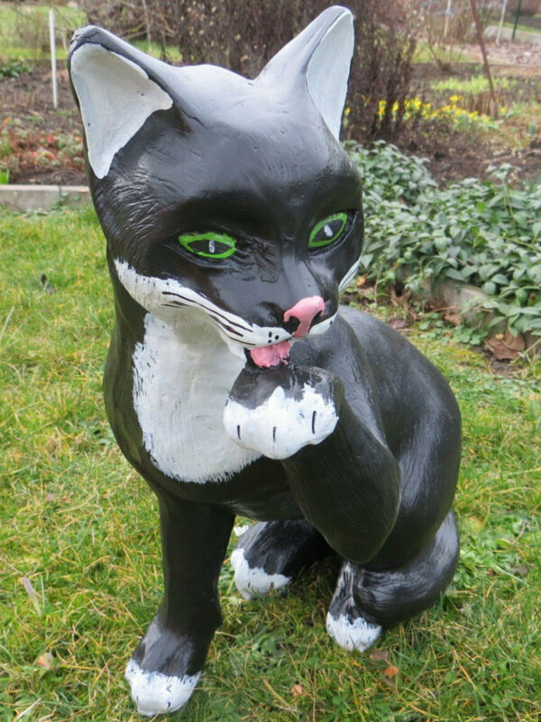 Katzenfigur Deko, Pfote leckend, verschiedene Farben, H:50 cm 5