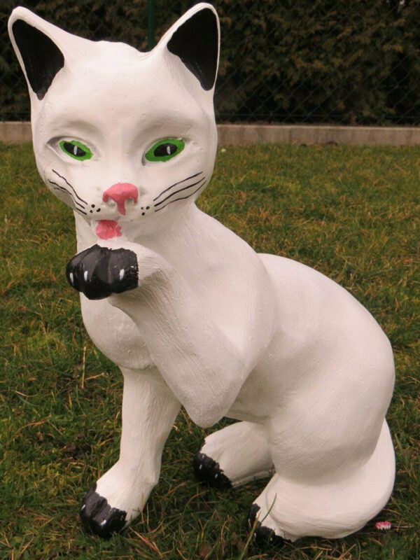 Katzenfigur Deko, Pfote leckend, verschiedene Farben, H:50 cm 6