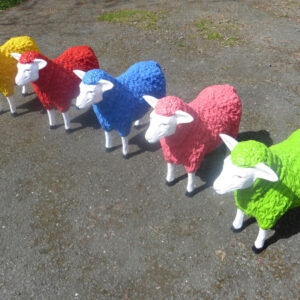 Grosse Dekofigur Schaf in verschiedenen Farben, 60 cm hoch