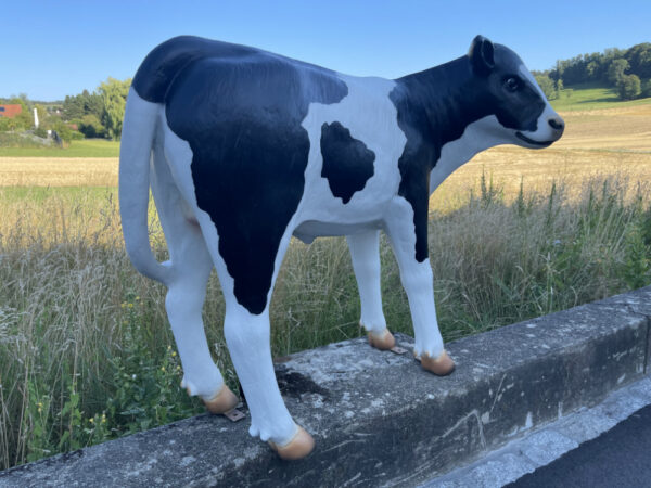 Kalb Figur lebensgross, schwarz-weiss, 100 cm hoch 4