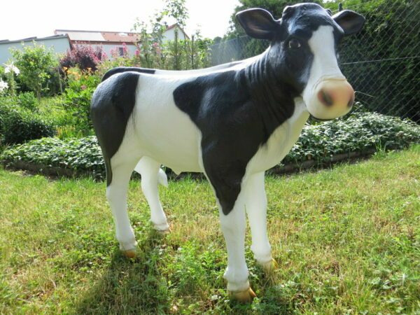 Kalbfigur Deko, 65 cm hoch, schwarz-weiss für den Garten 8