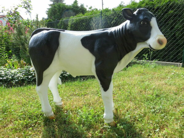 Kalbfigur Deko, 65 cm hoch, schwarz-weiss für den Garten 7