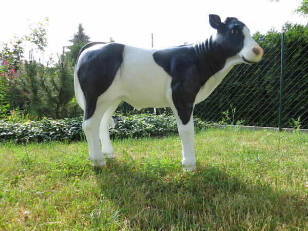 Kalbfigur Deko, 65 cm hoch, schwarz-weiss für den Garten 5