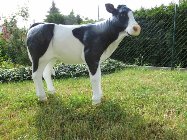 Kalbfigur Deko, 65 cm hoch, schwarz-weiss für den Garten 4