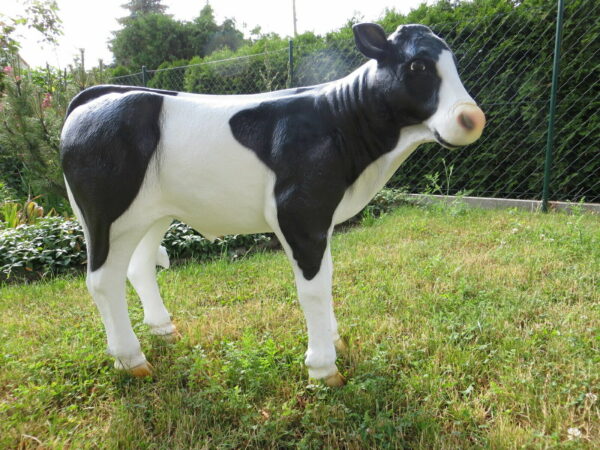 Kalbfigur Deko, 65 cm hoch, schwarz-weiss für den Garten 3