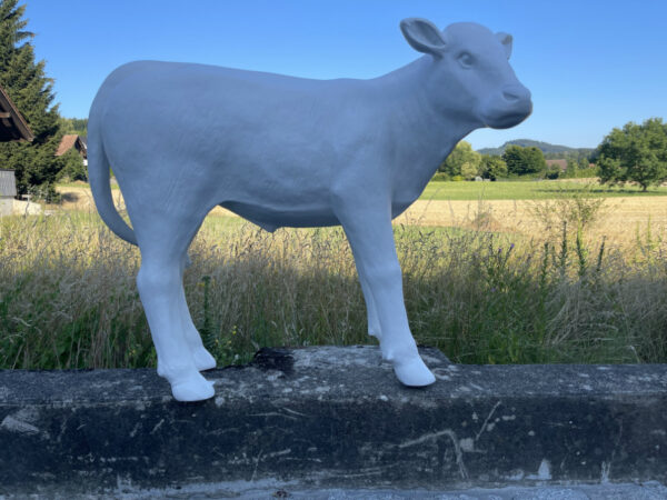 Dekokalb weiss grundiert zum selber bemalen, 100 cm hoch