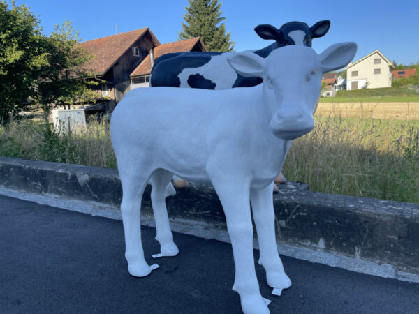 Dekokalb weiss grundiert zum selber bemalen, 100 cm hoch 2