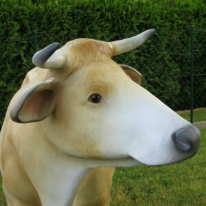 Gartenfigur Kuh lebensgross, 170 cm hoch, falb (hellbraun-beige) 4