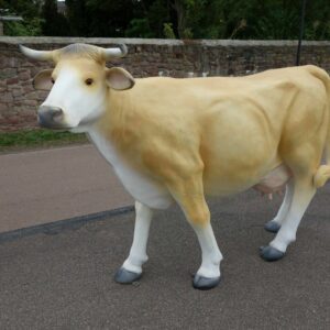 Gartenfigur Kuh lebensgross, 170 cm hoch, falb (hellbraun-beige) 1