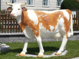 Kuh Dekofigur lebensgross, 170cm hoch, Simmentaler Fleckvieh