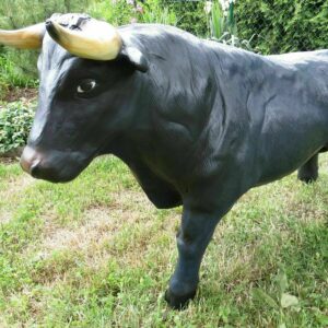 Dekofigur Stier für draussen im Garten, schwarz, 65 cm hoch
