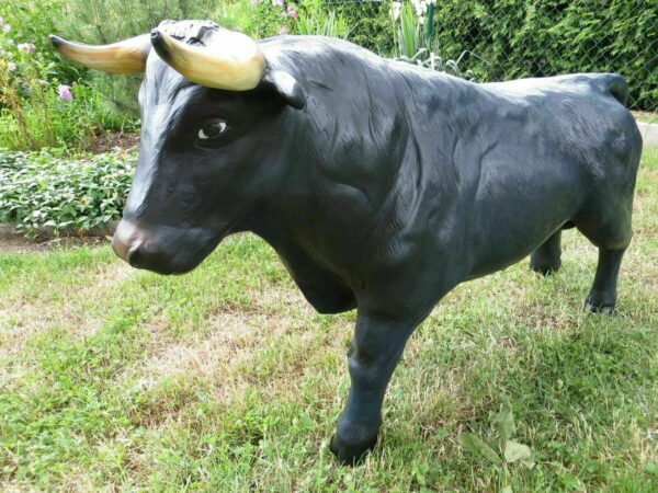 Dekofigur Stier für draussen im Garten, schwarz, 65 cm hoch