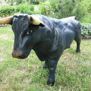 Dekofigur Stier für draussen im Garten, schwarz, 65 cm hoch