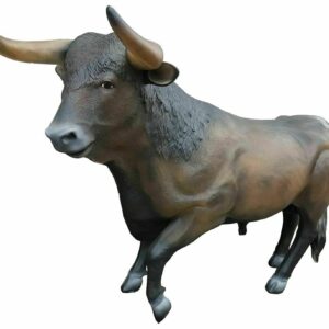 XXL Stierfigur Deko lebensgross, braun, 245 cm lang 1