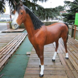 Pferd Dekofigur lebensgross, 190 cm hoch, braun 1