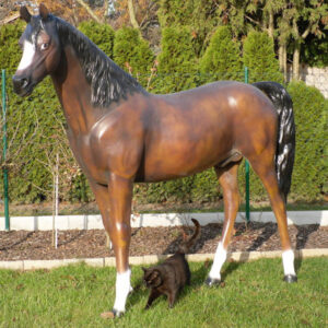 Pferd Dekofigur lebensgross, 190 cm hoch, braun 4