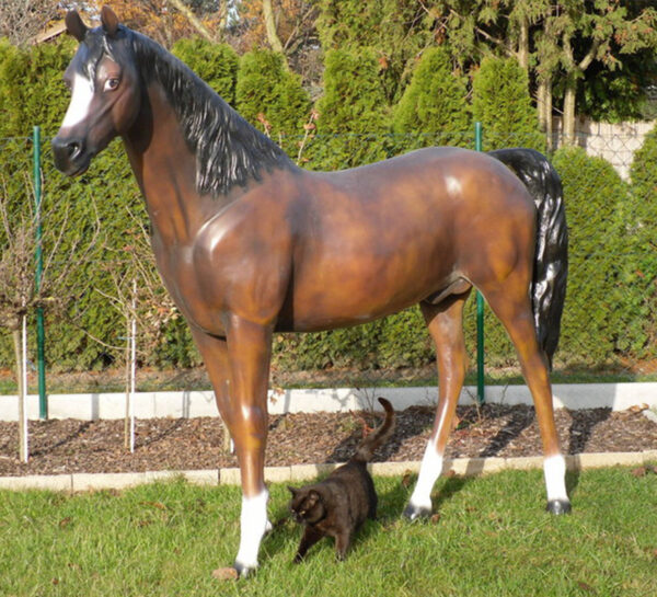 Pferd Dekofigur lebensgross, 190 cm hoch, braun 4