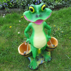 Froschfigur mit 2 Eimern für Gartendeko, 50 cm hoch 6