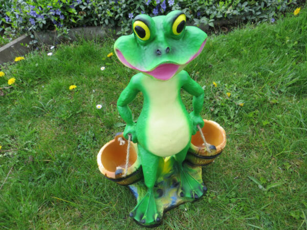 Frosch Gartendekofigur mit 2 Eimern, 50 cm hoch 7