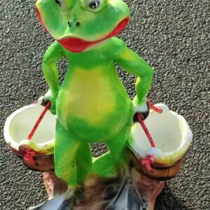 Frosch Gartendekofigur mit 2 Eimern, 50 cm hoch 2