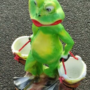 Frosch Gartendekofigur mit 2 Eimern, 50 cm hoch 3