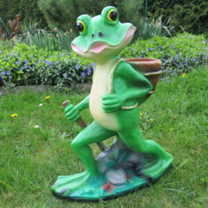 Froschfigur mit Rückenkorb zum Bepflanzen, 50 cm hoch