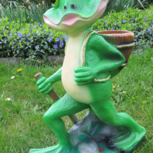 Frosch mit Rückenkorb, den man bepflanzen kann, 50 cm hoch